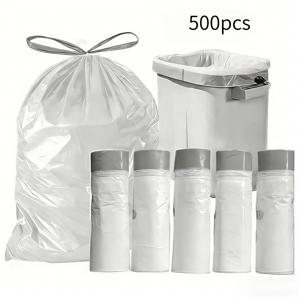 TEMU 500개 방수 및 냄새 방지 쓰레기 봉투, 드로스트링 밀봉 - 찢김 방지, 가정, 사무실, 애완 동물 배변, 상업용으로 적합 - 일반 , 쓰레기 봉투, 가정용 쓰레기 처리, 접이식 디자인과 호환 가능