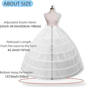 TEMU 이 2026년 신상품 6-후프 조절 가능한 페티코트는 크리스마스, 새해, 발렌타인데이와 같은 축제 행사에 딱 맞는 꿈같은 풍성한 스커트 실루엣을 연출하기 위한 필수 액세서리입니다.