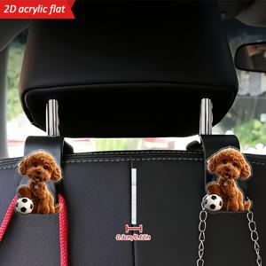 TEMU 2D 플랫 2개 세트 - 축구공을 차는 디자인 2D 카시트 후크, 숨겨진 뒷좌석 정리 후크, 가방, 물병 등을 정리할 수 있는 패셔너블 아크릴 멀티 기능 자동차 액세서리, 뒷좌석 후크 | 귀여운 자동차 후크 | 내구성 있는 뒷좌석 보관용 시트 후크, 2D 플랫