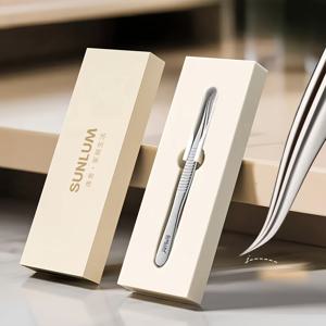 TEMU SUNLUM 스테인리스 스틸 열처리 비자석 세포 클램프 - 초미세 블랙헤드 핀셋 - 여드름 짜는 도구 세트