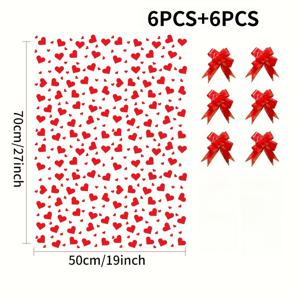 TEMU 그녀/그를 위한 선물 12개입 하트 모양 투명 플라스틱 선물 봉투, 빨간 리본, 투명, 대량 파티 용품, 결혼식, 생일, 샤워, 휴일 축하, 발렌타인데이, 크리스마스, 부활절, 귀여운 선물 봉투, 간식 및 사탕 배포에 이상적