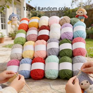 TEMU 부드러운 원사, 핸드니트, 코바늘 실 세트, 멀티 컬러 뜨개실, 뜨개질, 코바늘, 직조, DIY 공예의 모든 초보자에게 적합 - 모자, 스카프, 가방, 장갑, 인형 제작용