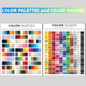 TEMU 2D 평면, 2개 세트 컬러 팔레트 & 차트 포스터 - 수제 컬러 휠 차트, 디자인 스튜디오, 교실, 집 & 사무실용 컬러 코딩 차트 - 액자 없는 8x10 종이 아트 프린트, 학습, 봄 여름 장식, 부활절 벽 예술, 2D 평면