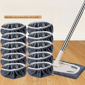 TEMU 10개입 재사용 가능한 건식 및 습식 걸레패드, 초흡수성 재사용 걸레패드, 내구성 강한 그린 교체용 패드, 고품질 가정용 청소패드, 단단한 바닥 청소에 적합