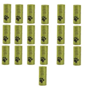 TEMU 380개/19롤 발바닥 프린트 디자인의 누수 방지 강아지 배변 봉투, 내구성 있는 플라스틱 똥봉투, 반려동물 청소 및 야외용 - 고양이 화장실과 강아지 배변용 쓰레기 봉투