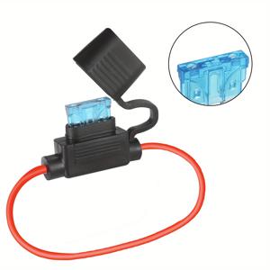 TEMU 1팩 14 AWG 인라인 퓨즈 홀더 12V - 15A 블레이드 퓨즈가 포함된 표준 14AWG 퓨즈 홀더