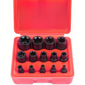 TEMU 14개 E-TORX 소켓 세트 - 스타 소켓 세트, 얼티밋 스타 소켓 세트, 토크 소켓 세트, 외부 스타 소켓 세트, 배터리 미포함
