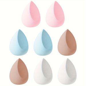 TEMU 미니 멀티 컬러 멀티 쉐이프 슈퍼 소프트 메이크업 에그 8개입 - 파운데이션, BB크림, 컨실러용 필수 페이셜 메이크업 도구, 여성용