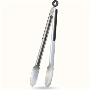 TEMU 1개입 초장형 주방 집게, 스테인리스 스틸 재질, 미끄럼 방지 그립으로 요리 및 바베큐용으로 디자인됨, 독립 기념일, 할로윈, 크리스마스, 캠핑, 바베큐, 해변 휴가에 적합