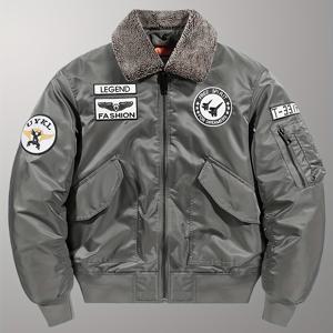 TEMU 오버사이즈 패딩 플라이트 재킷, 탈부착 가능한 두꺼운 야구 파일럿 디자인, 새로운 가을/겨울 시즌, 세로 칼라 특징