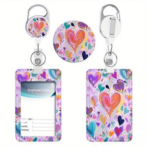 TEMU 2D 컬러풀 손으로 그린 하트 모양 확장형 수직 파일 폴더, 업무 문서, 버스 카드 및 카드에 적합, 남녀 모두에게 이상적인 의사, 간호사 및 사무용