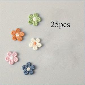 TEMU 25개 미니 오각꽃 자수 패치, 귀엽고 실용적, DIY 의류, 머리핀, 헤어액세서리, 신발, 모자 및 기타 의류 소품에 적합