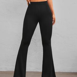 TEMU 여성 플레어 캐주얼 바지, 와이드 레그 단색 플레어 레깅스