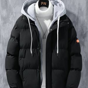 TEMU Siji: 겨울용 두꺼운 보온 방풍 방한 캐주얼 루즈핏 재킷 야외 스포츠 후드 코트