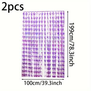 TEMU 파티 생일 배경 장식 2개 세트, 나비 레이저 태슬과 연보라색 리본이 특징입니다. 파티, 모임, 축제, 생일, 이벤트 배경에 적합한 새로운 나비 태슬 디자인입니다.