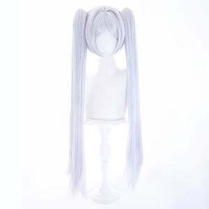 TEMU 모든 사람에게 잘 어울리는 다재다능한 가발. 은색과 흰색 호랑이 클립이 특징인 사랑스러운 디자인, 이중 포니테일. 스타일링이 용이하고 머리카락에 볼륨을 더해줍니다. 휴일 의상 및 역할 놀이에 적합합니다. 일상적인 외출 및에 이상적인 범용 가발입니다.