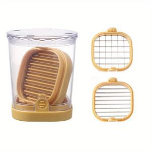 TEMU 1개 - 야채 과일 슬라이싱 컵, 다기능 커터, 보관용 컵 포함, 다이서 및 슬라이서, 스테인리스 슬라이싱 컵, 주방용품, 배터리 불필요