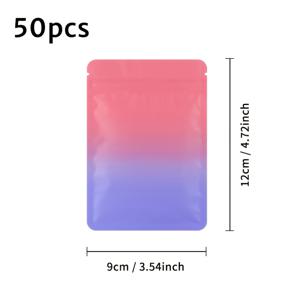 TEMU 50개 양면 그라데이션 컬러 뼈 봉투 밀폐 봉투 블라인드 봉투 양면 그라데이션 알루미늄 포일 봉투 무광 그라데이션 대비 스티칭 봉투 프라이버시 봉투 파우더 포장 블라인드 봉투 팔찌 귀걸이 귀걸이 반지 트리켓 하위 포장 플라스틱 봉투