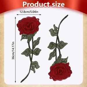TEMU 1쌍 3D 장미 꽃 패브릭 스티커 자수 꽃 의류 패브릭 장식 여성 의류 액세서리 스티커 백킹 없는 접착제
