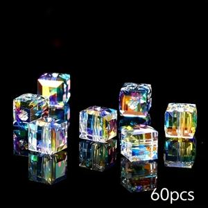 TEMU 60개 반짝이는 인조 큐빅 스페이서 비즈 4/6/8mm - DIY 주얼리 만들기, 팔찌, 목걸이, 귀걸이 공예용 소재, 소규모 사업 및 공예가들을 위한 주얼리 제작 부품