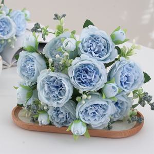 TEMU 실감나는 5머리 모란 꽃다발 2개 세트 - 홈 데코레이션에 이상적인 합성 꽃, 결혼식, 약혼식, 생일 및 홈 스타일링에 적합 - 거실, 침실, 정원 및 야외 공간을 위한 유연한 인조 꽃 장식