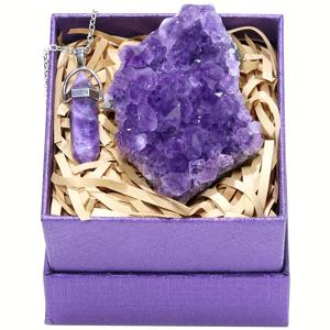 TEMU 보석 크리스탈과 보석 마법, 보석 클러스터 및 원석이 특징인 목걸이입니다. 무게는 약 2-3Oz이며, 발렌타인데이 여성 선물로 완벽하며, 주얼리 공예에도 적합합니다.