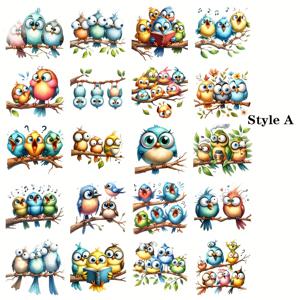 TEMU 20개/세트 빈티지 핸드메이드 창의적인 나무 가지 작은 새 스티커 다이어리 스티커 장식 스티커 재미있는 작은 새 다이어리 스티커 잡지 장식 선물