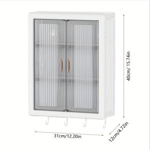 TEMU 1개 접이식 벽걸이 수납 선반 - 무드릴 접착/볼트 설치, 욕실, 주방, 거실 정리용, 방수 플라스틱 행거 선반, 공간절약형 다용도 선반, 홈용