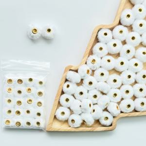 TEMU 20개 울트라 소프트 인조 토끼 모피 플러피 비즈 | 멀티컬러 폼폼 비즈로 DIY 키체인, 휴대폰 스트랩 및 펜 장식용 | 선물 및 창의적인 프로젝트에 완벽한 공예 재료, DIY 공예 용품 | 유쾌한 미학 | 골드톤 센터