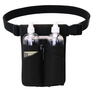 TEMU 여성용 블랙 허리 팩, 조절 가능한 스트랩, 마사지 병 홀더 및 지퍼 포켓 - 내구성 있는 폴리에스터, 전문 마사지 치료사 액세서리 (병 포함되지 않음), 전문 마사지 액세서리|조절 가능한 스트랩 가방|안전한 지퍼 포켓, 마사지 건 케이스