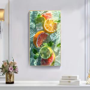 TEMU 과일 패턴 페인팅 키트 1개, 5D 아크릴 풀 라운드 숫자 페인팅, 퍼즐 아트 공예 세트, 침실, 사무실 및 거실 벽 장식을 위한 축제 파티 장식 벽 예술. 30X50Cm/11.8X19.7Inch