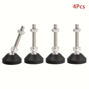 TEMU 4개입 M8 X 50mm 조절형 레벨링 피트, 강화 나일론 바닥, 회전 캐스터, 조절 가능한 지지 발 컵, 미끄럼 방지 매트, 높이 조절 및 충격 흡수용 표준 파이프 나사산 가구 다리 레벨러