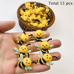 TEMU 8/9/15개 3D 벌 실리콘 비즈 - 귀여운 미소 벌 디자인, 생기 넘치는 노랑 & 검정 악센트, 고품질 유연 실리콘 DIY 액세서리 만들기, 팔찌, 목걸이 - 공예용품, 장난기 넘치는 디자인