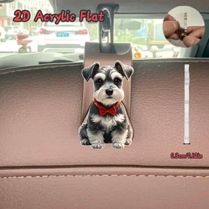 TEMU 2Dflat 귀여운 슈나우저 차량용 시트 헤드레스트 후크 2개입 - 핸드백, 지갑, 재킷을 위한 범용 차량 수납 가방 - 할로윈, 크리스마스 자동차 애호가용 귀여운 차량용품 카테고리: 차량 시트 뒷면 정리함