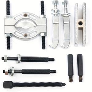 TEMU 9피스 베어링 분리기 미니 또는 기어 풀러 - 9피스 베어링 풀러 키트, 행거 로드, 연장 로드, 스크래퍼 암 풀러 포함 - 소형 베어링 풀러 도구, 헤비듀티 스티어링 베어링 제거 도구