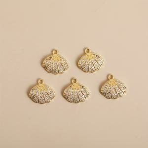 TEMU 5개/6개 패션 해변 조개 꾸미기 파브 지르코니아 펜던트 구리 귀걸이, 팔찌, 발찌, 허리 체인 꾸미기 주얼리 꾸미기 공예 팔찌, 목걸이 꾸미기