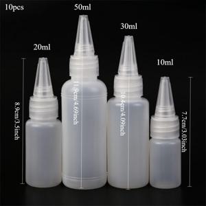 TEMU 10개입(10//50ml) 나사식 뚜껑 및 정밀 드로퍼가 있는 PE 플라스틱 빈 접착제 병 - 실험실, 과학 실험, 공예, 잉크, 오일용 누출 방지 스퀴즈 병