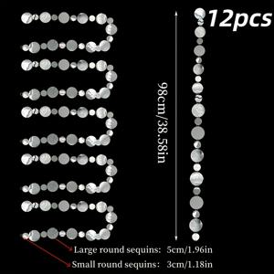 TEMU 양면 거울 스팽글 12개입, 반짝이는 은색 스팽글, 웨딩 배경 스팽글, 파티 및 홈 데코에 적합, 결혼식, 생일, 브라이덜 샤워 및 테마 디스코 파티 장식에 완벽
