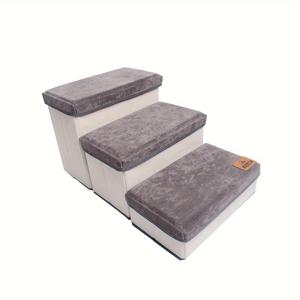 TEMU 3단 접이식 애완동물 계단, 부드러운 미끄럼 방지 계단, 소형부터 대형까지의 개용, 가정용으로 편안하고 안전한 애완동물 계단 | 현대 애완동물 액세서리 | 내구성 있는 구조, 가정용 애완동물 계단