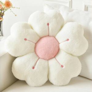 TEMU 다양한 5가지 컬러 | 데일리 컴포트 소프트 데이지 플러시 스로우 베개 - 포근한 화이트 & 핑크 플로럴 장식 쿠션, 푹신한 꽃잎, 침대와 소파에 이상적, 장식용 베개, 홈 데코, 발렌타인데이 선물로 완벽