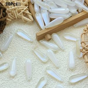 TEMU 30개 세트 DIY 액세서리용 티어드롭 비즈 - 파스텔 & 생생한 컬러, 매끄러운 모서리의 고품질 유리 구슬, 목걸이 팔찌 귀걸이 펜던트 제작용 다양한 사이즈, 공예 재료, 창의적인 디자인을 위한 보석 만들기 소품