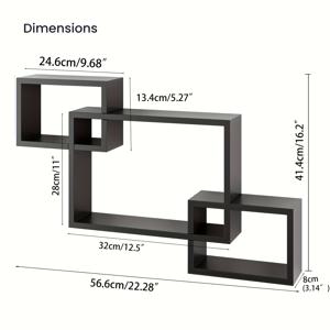 TEMU 큐브 모양 플로팅 선반 3개 세트, 사각 인터로킹 장식 벽장, 거실, 침실, 욕실 및 홈 데코용 기하학적 박스 선반