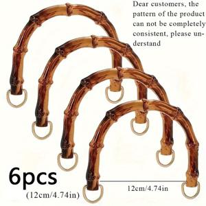 TEMU 6개 세트 가방 손잡이, 플라스틱 핸드백 U자형 손잡이 교체용, 수제 가방 손잡이 D링 포함, 크로셰 가방, 해변 스트로 백, DIY 가방 만들기, 지갑 만들기용