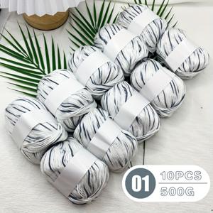 TEMU 10개 컬러 그라데이션 염색 실크 울 캐시미어 혼방 실 - 니팅, 크로셰 스웨터, 스카프, 모자, 다양한 DIY 인형 부케 등에 적합 - 다양한 색상 제공