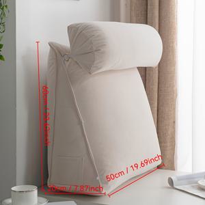 TEMU 4가지 색상, 반원형 조절 쿠션, 침대 헤드보드 베개 대형 등받이, 경사 베개 독서 베개, 다다미 소프트 팩 침대 베개 소파 쿠션, 탈착식 헤드레스트 포함!