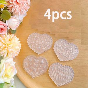 TEMU 4개 세트 폴리머 클레이 몰드 - 실리콘 꽃 & 잎 디자인, DIY 액세서리 제작용 미니 귀걸이 몰드, 폴리머 클레이 프로젝트에 완벽한