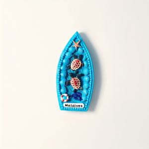 TEMU 1개, 몰디브, 창의적인 거북이 보트 기념품, 입체 페인팅 홈 , 자석 냉장고 자석, 선물