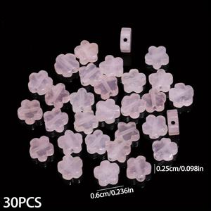 TEMU 30개 세트 탄타나 천연 매화 비즈 - 6mm 천연 로즈쿼츠 매화 루프, DIY 주얼리 제작, 팔찌, 목걸이용 - 매화 모양 천연 스페이서 비즈, 우아한 비즈 액세서리 장식
