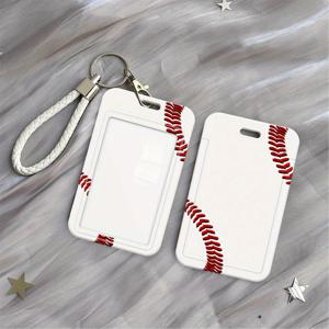 TEMU 학생, 직장, 통근 카드용 2D 야구 스티치 디자인 - 튼튼한 플라스틱으로 제작된 ID 홀더에 적합, 학교 및 사무실 사용을 위한 편리한 카드 정리함 - 사무실 및 보호 케이스