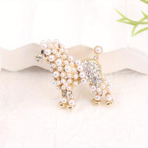TEMU 귀여운 푸들 브로치와 라인스톤, 애프터눈 티 & 애완동물 테마 모임에 이상적
